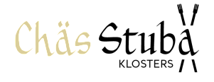 Logo Chäs Stuba Klosters in gold und schwarz